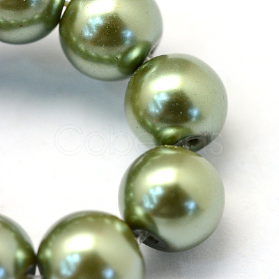 Baking Painted Pearlized Glass Pearl Round Bead Strands X-HY-Q003-4mm-49-1