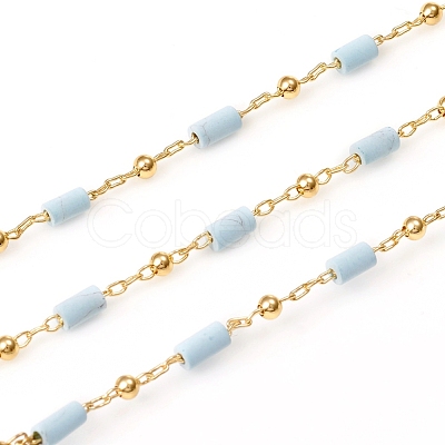 Handmade Natural Turquoise Beaded Chains CHC-E021-01F-1