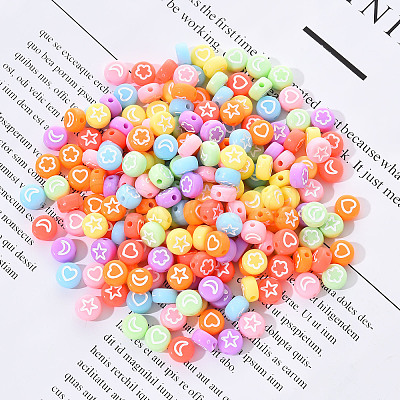 Opaque Acrylic Beads MACR-YW0001-18E-1