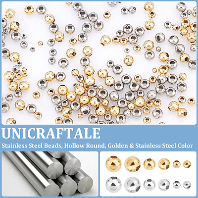 Unicraftale 600Pcs 6 Styles 304 Stainless Steel Beads STAS-UN0043-35-1