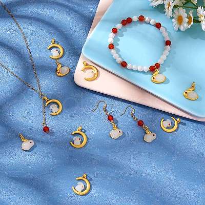 12Pcs 4 Style Alloy Glass Charms FIND-SZ0002-85-1