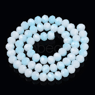 Two-Tone Imitation Jade Glass Beads Strands X-GLAA-T033-01C-05-1