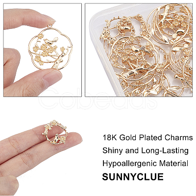 SUNNYCLUE DIY 8Pairs Flower & Bird Earring Making Kits DIY-SC0015-06G-1