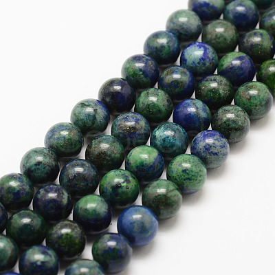 Natural Chrysocolla and Lapis Lazuli Beads Strands X-G-P281-03-8mm-1