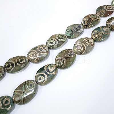 Tibetan Style 4-Eye dZi Beads Strands TDZI-K003-02B-1