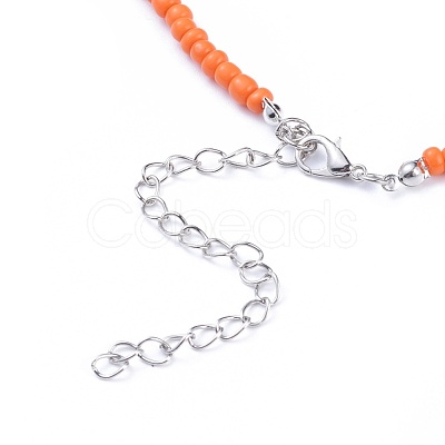 Glass Seed Beaded Necklaces NJEW-JN02691-1