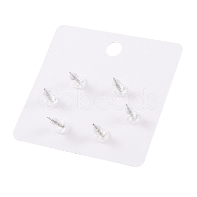 6 Pcs Brass Mirco Pave Clear Cubic Zirconia Ear Studs EJEW-S218-01P-07-1