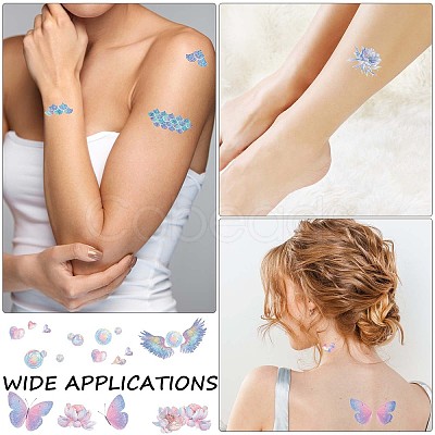 Gorgecraft 12 Sheets 12 Style Butterfly Theme Cool Sexy Body Art Removable Temporary Tattoos Paper Stickers MRMJ-GF0001-37-1