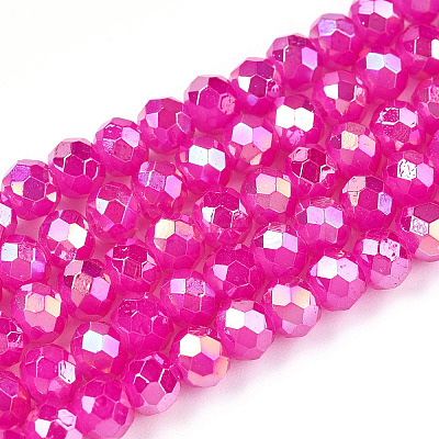 Baking Painted Glass Beads Strands DGLA-A034-J4mm-B11-1