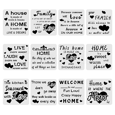 Large Plastic Reusable Drawing Painting Stencils Templates Sets DIY-WH0172-032-1