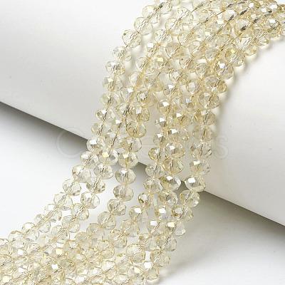 Electroplate Transparent Glass Beads Strands EGLA-A034-T3mm-H03-1