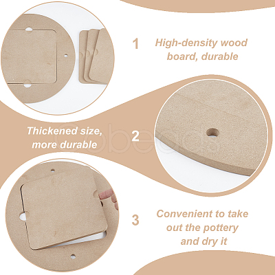 Round & Square MDF Wood Boards TOOL-WH0053-08-1