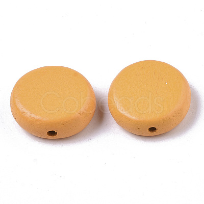 Painted Natural Wood Beads X-WOOD-R265-11-1