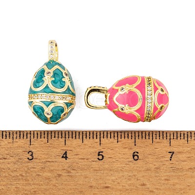 Brass Micro Pave Cubic Zirconia Pendants KK-E112-17G-1