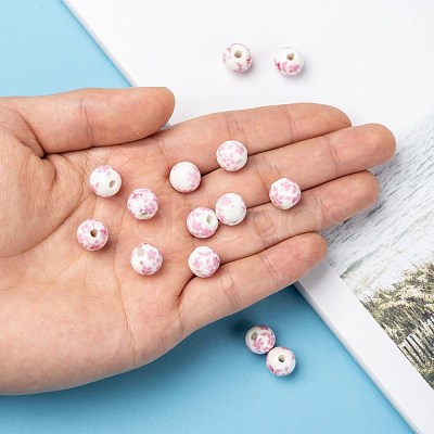 Handmade Printed Porcelain Beads PORC-Q201-10mm-3-1