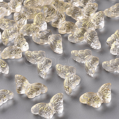 Transparent Spray Painted Glass Beads GLAA-S190-018A-03-1