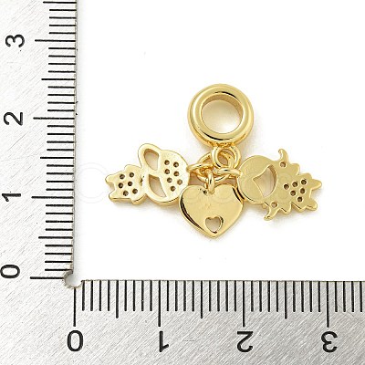 Rack Plating Brass Pave Cubic Zirconia European Dangle Charms KK-Z067-43G-1