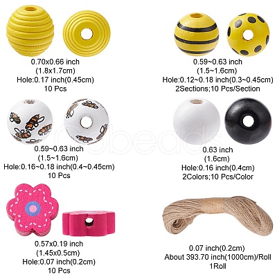 DIY Bee Pendant Decoration Making Kit DIY-YW0007-46-1