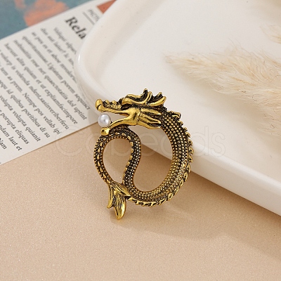 Dragon Men's Alloy Brooch for Backpack Clothes PW-WG39140-06-1