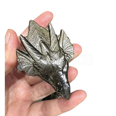 Natural Golden Sheen Obsidian Carved Dragon Figurines PW-WG46613-01-1