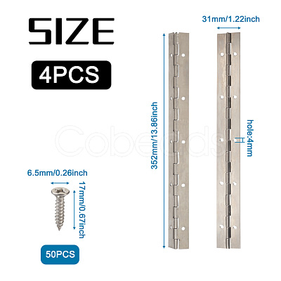 Spritewelry 54Pcs 2 Styles Stainless Steel Hinges TOOL-SW0001-01B-1