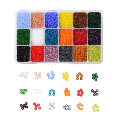 48000PCS 18 Colors 12/0 Grade A Round Glass Seed Beads SEED-JP0012-03-2mm-1