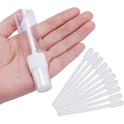 PET Plastic Refillable Lotion Perfume Pump Spray Bottle and 2ml Disposable Plastic Dropper MRMJ-BC0001-13-1