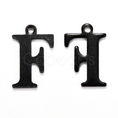 304 Stainless Steel Alphabet Charms STAS-H122-F-EB-1