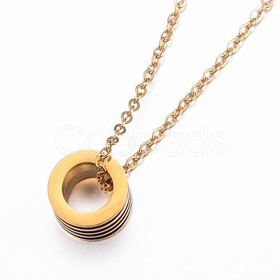 304 Stainless Steel Pendant Necklaces NJEW-H459-15G-1