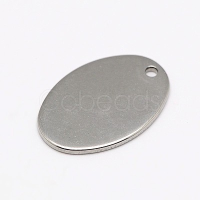 Tarnish Resistant 201 Stainless Steel Stamping Blank Flat Oval Pendants STAS-M037-06-1