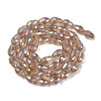 Transparent Electroplate Glass Beads Strands EGLA-N013-T8mm-B23-1