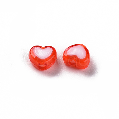 Transparent Heart Acrylic Beads TACR-S117-M-1