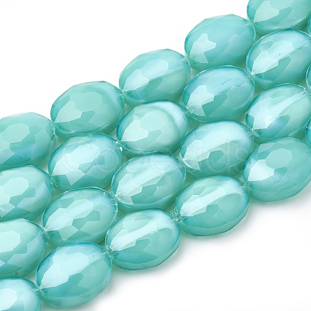 Opaque Solid Color Glass Beads Strands X-GLAA-N032-02I-1
