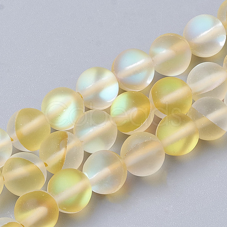 Synthetic Moonstone Beads Strands G-S283-8mm-14-1