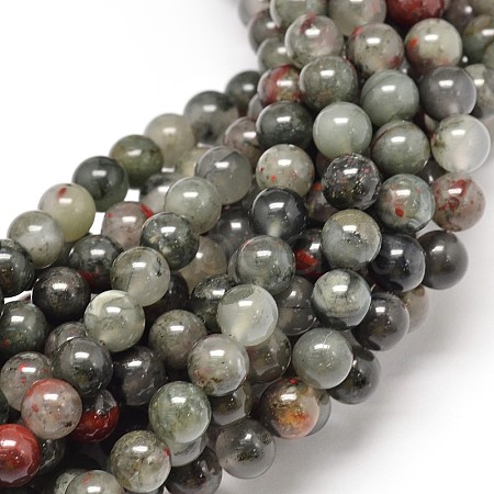 Natural Bloodstone Beads Strands G-P025-21-12mm-1