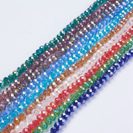 Electroplate Glass Beads GR6MM-AB-1