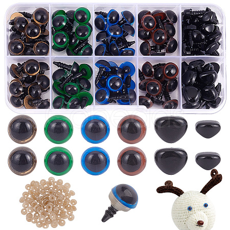 Plastic Doll Eyes & Nose Sets FIND-WH0420-144B-1