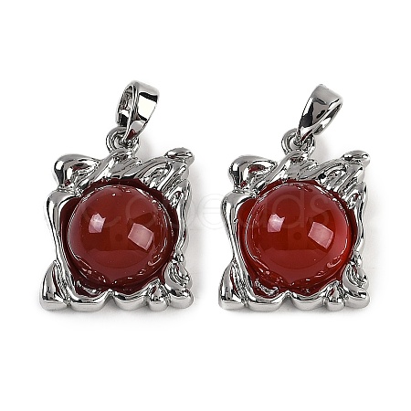 Natural Carnelian(Dyed & Heated) Pendants KK-P283-52P-1