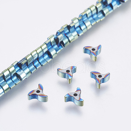 Electroplated Non-magnetic Synthetic Hematite Bead Strand G-E495-14A-1