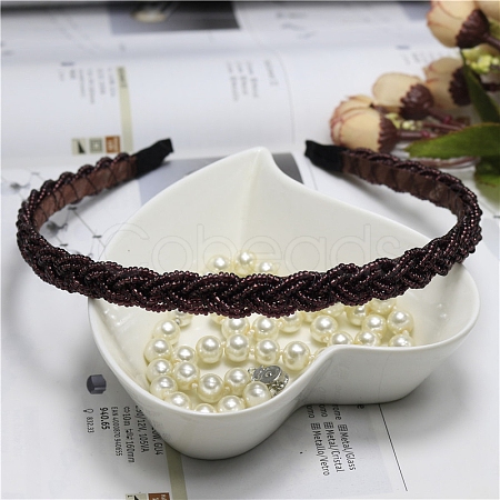 Plastic Pearl Beaded Hair Bands PW-WG46126-07-1