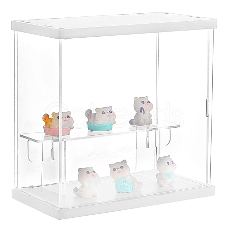 2-Tier Transparent Acrylic Minifigures Display Case ODIS-WH0043-68A-1