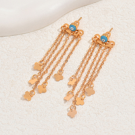 Cable Chain with Flower Tassel Earrings IM2433-1