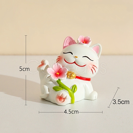 Cute Resin Lucky Cat Figurines PW-WG78946-02-1