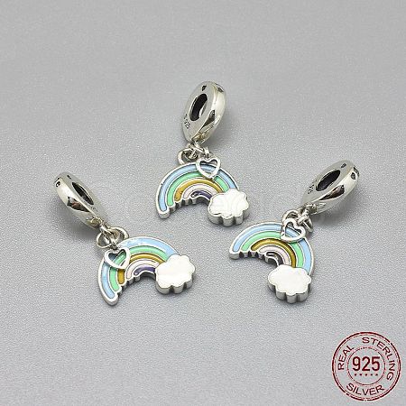 Rhodium Plated 925 Sterling Silver European Dangle Charms STER-I019-45P-1