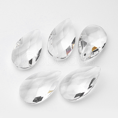 Faceted Teardrop Glass Pendants X-GLAA-R149-A-01-1