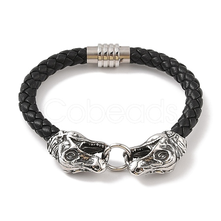 Braided Microfiber Leather Cord Bracelets BJEW-B096-19F-1