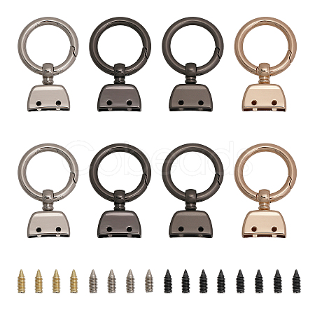 CHGCRAFT 8 Sets 4 Colors Alloy Spring Gate Rings FIND-CA0007-97-1