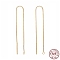 925 Sterling Silver Stud Earring Findings, Ear Threads, Box Chains, Real 18K Gold Plated, 100x0.65mm, Hole: 1~2mm