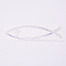 Waterproof PVC Adhesive Sticker Car Stickers, Fish with Word Jesus, for DIY Car Decorations , Silver, 15x4.8x0.1cm