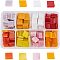 Opaque Glass Cabochons, Mosaic Tiles, for Home Decoration or DIY Crafts, Square, Mixed Color, 10x10x3~4mm, about 184g/box